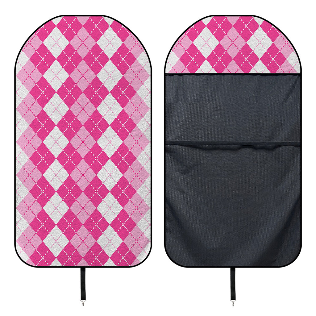 Pink And White Argyle Pattern Print Waterproof Car Seat Cover