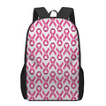Pink And White Breast Cancer Print 17 Inch Backpack