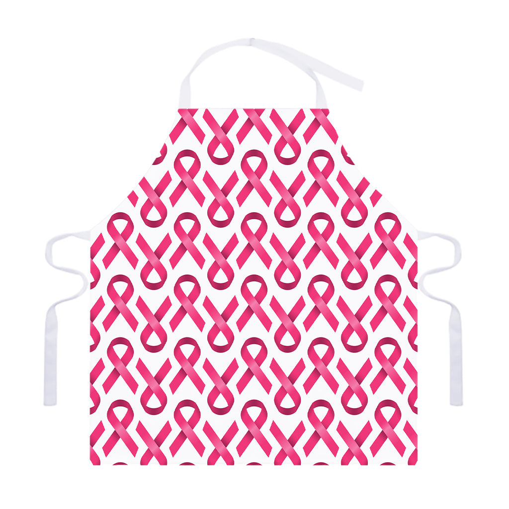 Pink And White Breast Cancer Print Adjustable Apron