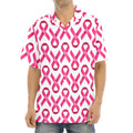 Pink And White Breast Cancer Print Aloha Shirt