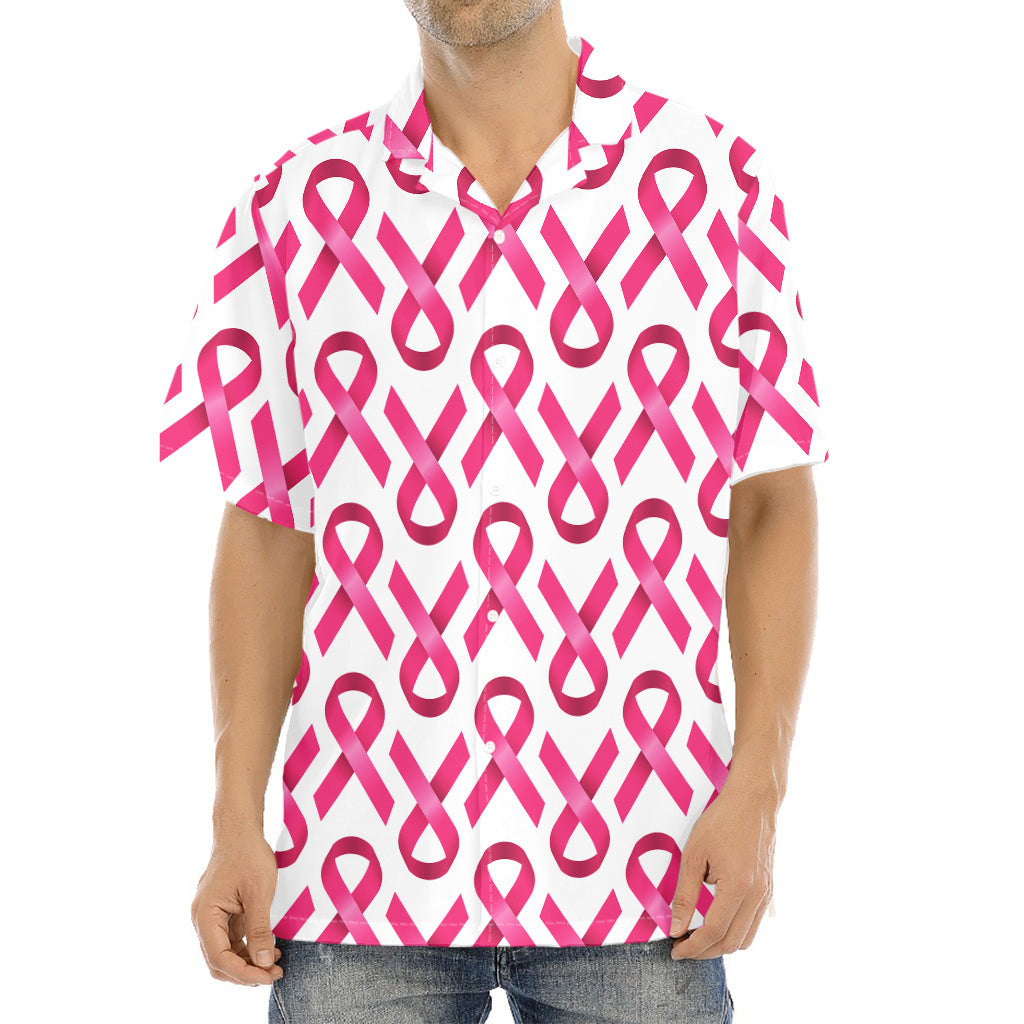 Pink And White Breast Cancer Print Aloha Shirt