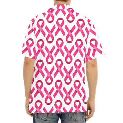 Pink And White Breast Cancer Print Aloha Shirt