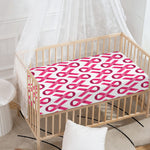 Pink And White Breast Cancer Print Baby Crib Sheet