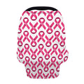 Pink And White Breast Cancer Print Baby Seat Cover