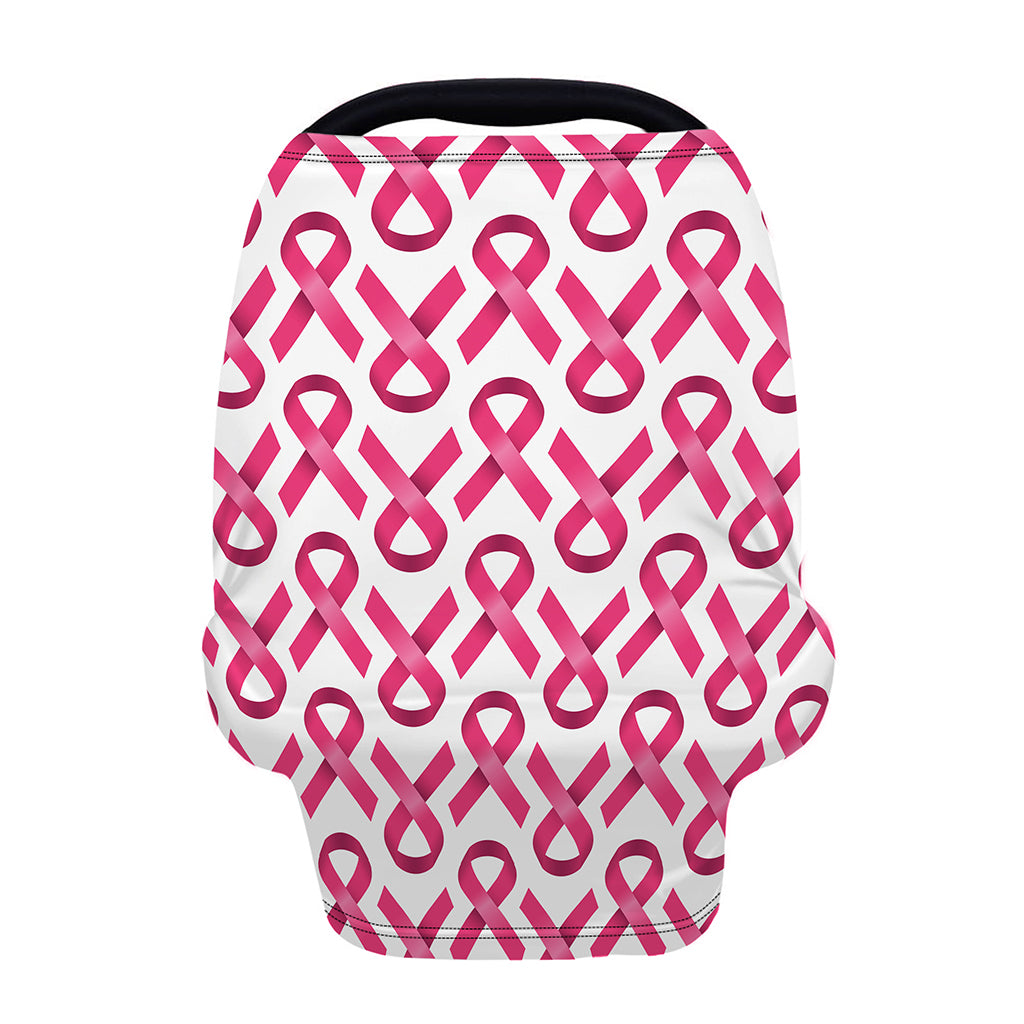 Pink And White Breast Cancer Print Baby Seat Cover