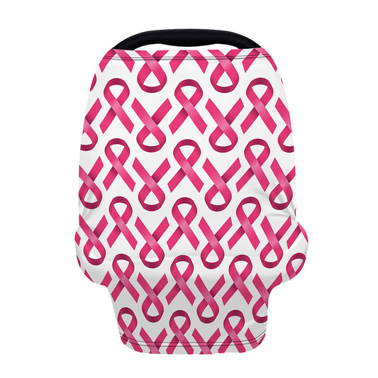 Pink And White Breast Cancer Print Baby Seat Cover