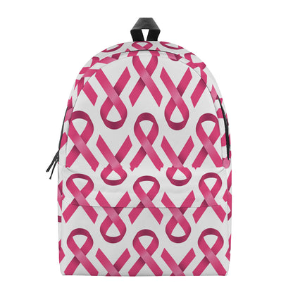 Pink And White Breast Cancer Print Backpack