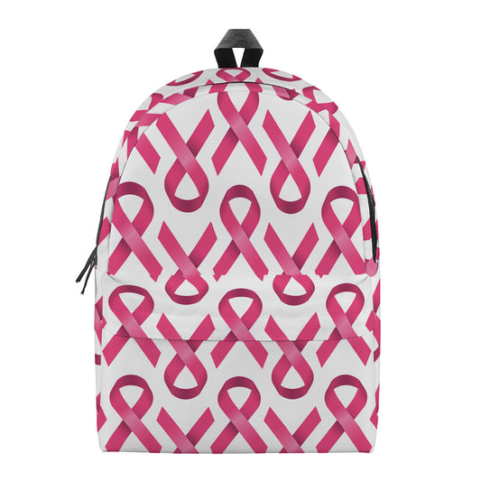 Pink And White Breast Cancer Print Backpack