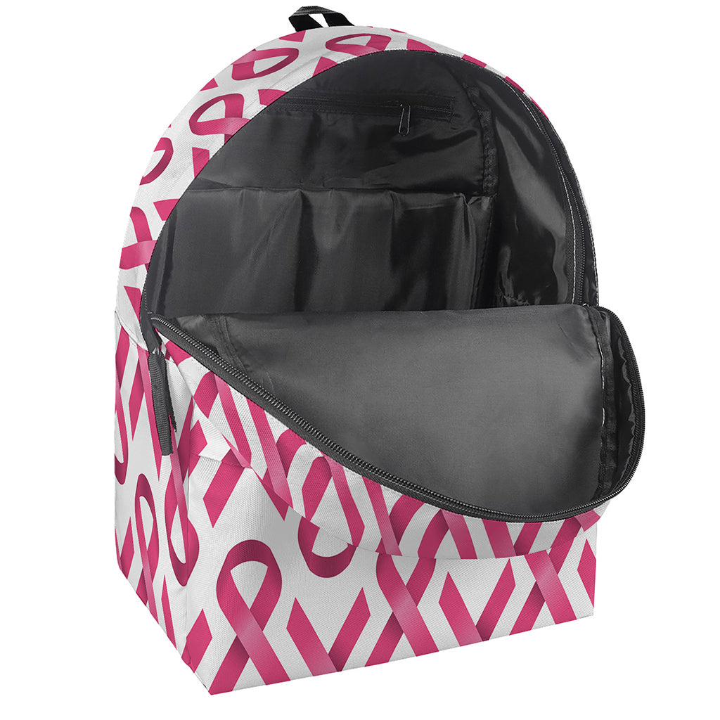 Pink And White Breast Cancer Print Backpack