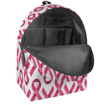 Pink And White Breast Cancer Print Backpack