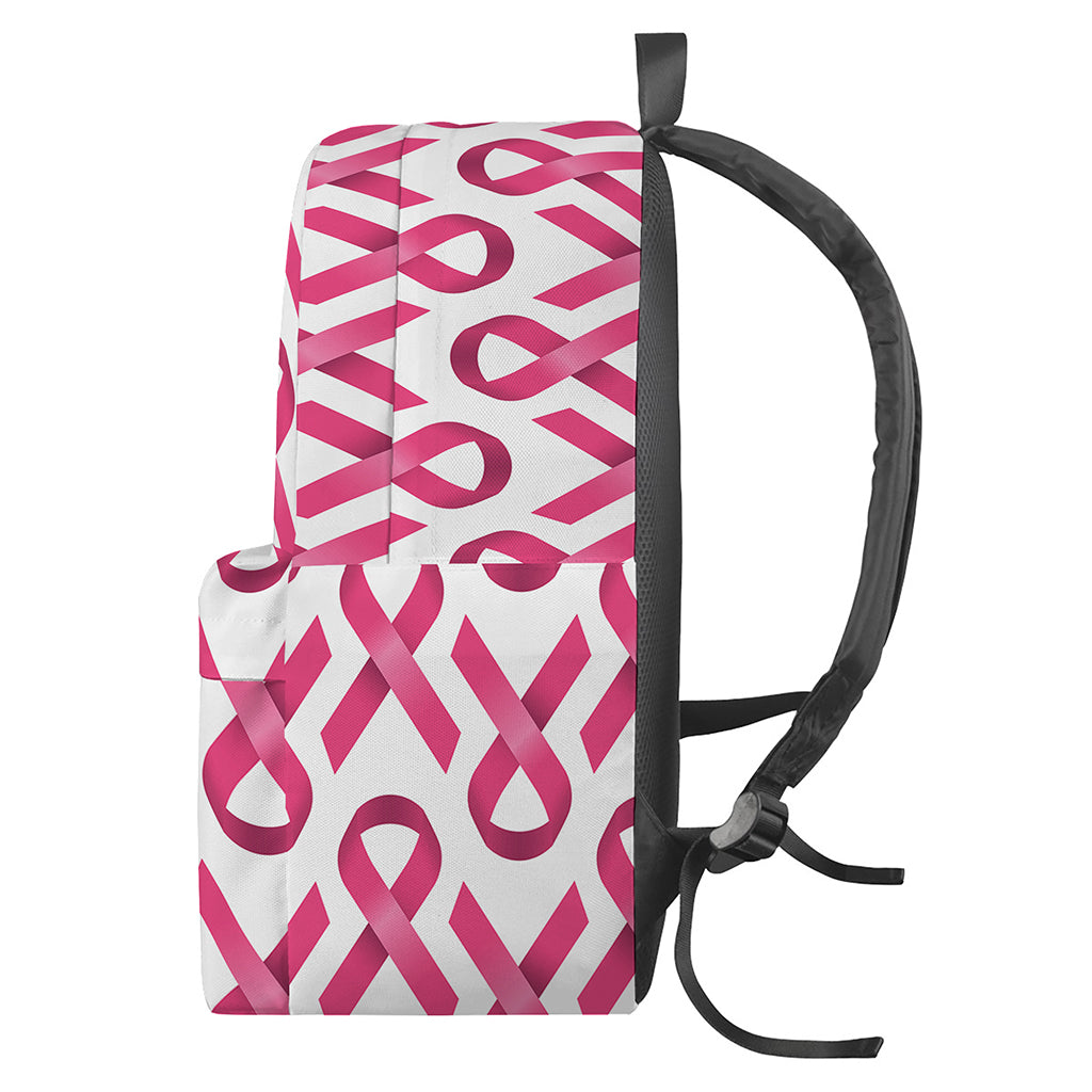 Pink And White Breast Cancer Print Backpack