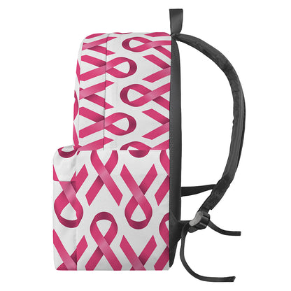 Pink And White Breast Cancer Print Backpack