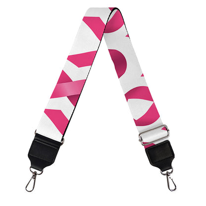 Pink And White Breast Cancer Print Bag Strap