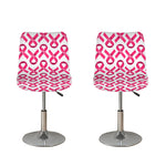 Pink And White Breast Cancer Print Bar Stool Covers