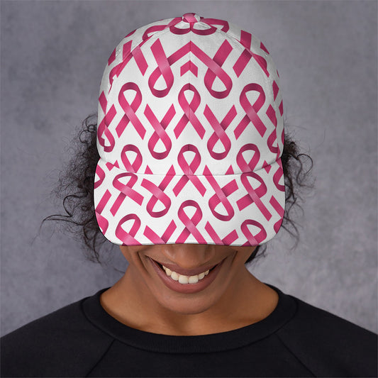 Pink And White Breast Cancer Print Baseball Cap