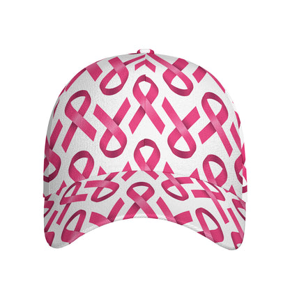 Pink And White Breast Cancer Print Baseball Cap