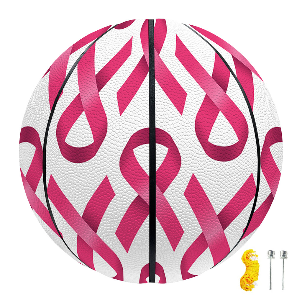 Pink And White Breast Cancer Print Basketball