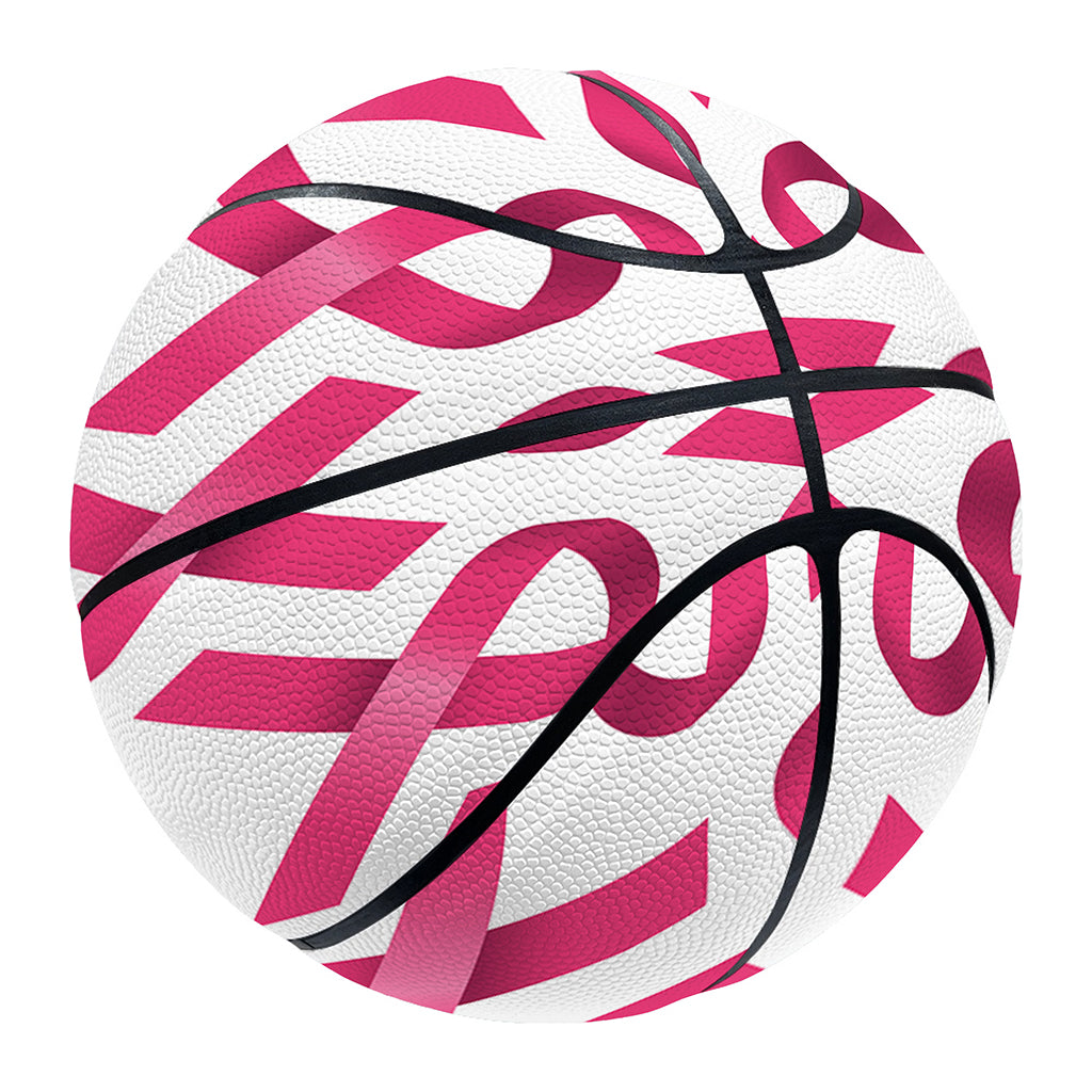 Pink And White Breast Cancer Print Basketball