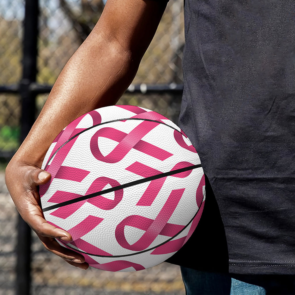 Pink And White Breast Cancer Print Basketball