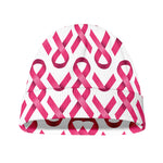 Pink And White Breast Cancer Print Beanie