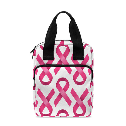 Pink And White Breast Cancer Print Bible Tote Bag