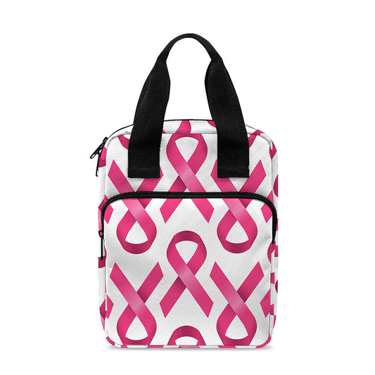 Pink And White Breast Cancer Print Bible Tote Bag