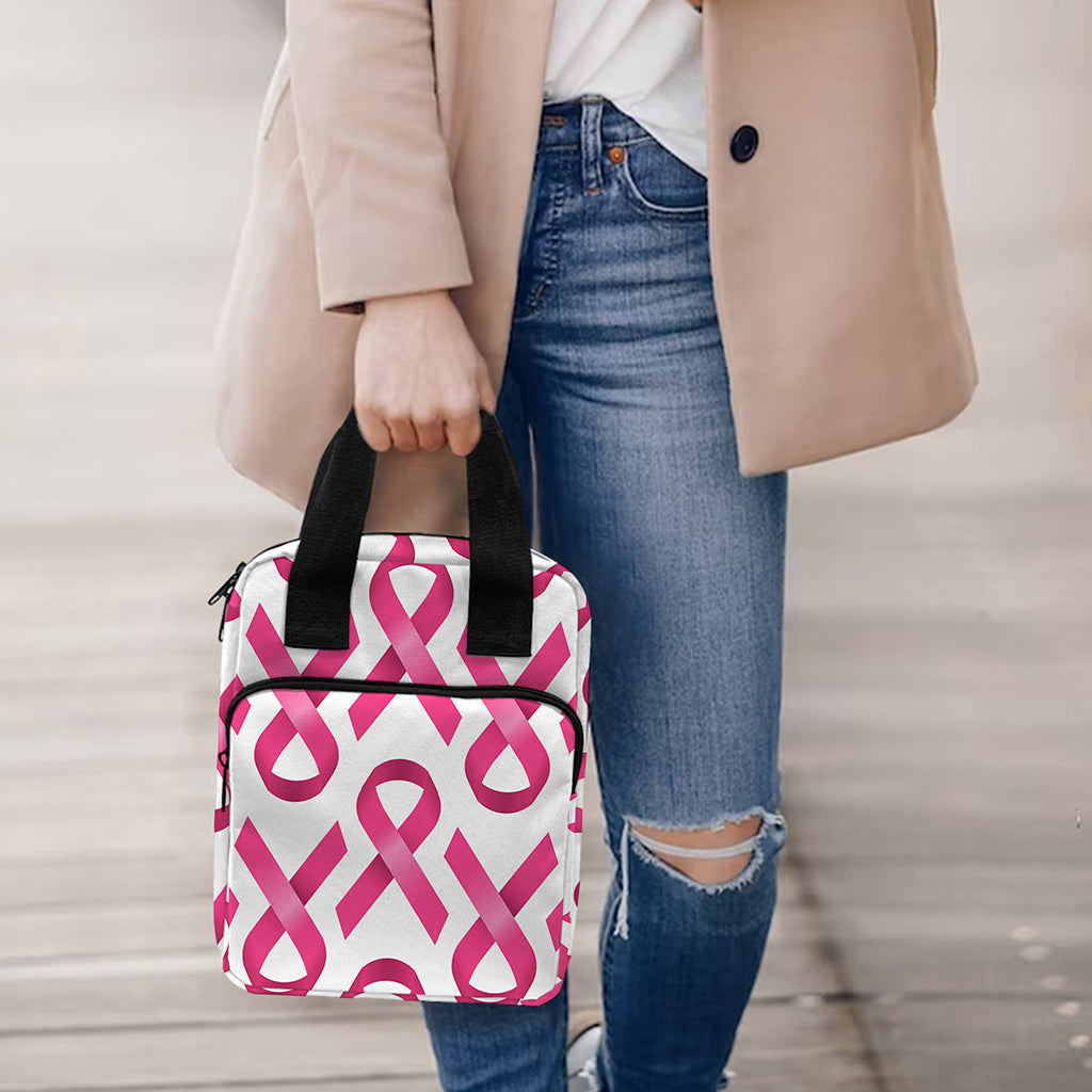 Pink And White Breast Cancer Print Bible Tote Bag