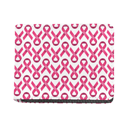 Pink And White Breast Cancer Print Bifold Wallet