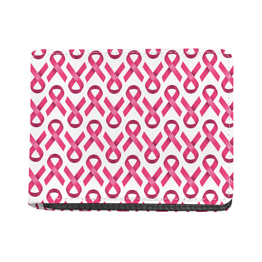 Pink And White Breast Cancer Print Bifold Wallet
