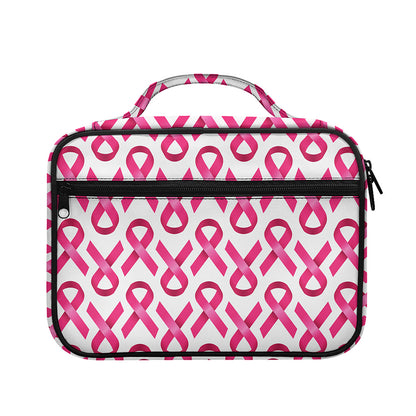 Pink And White Breast Cancer Print Briefcase Bible Bag