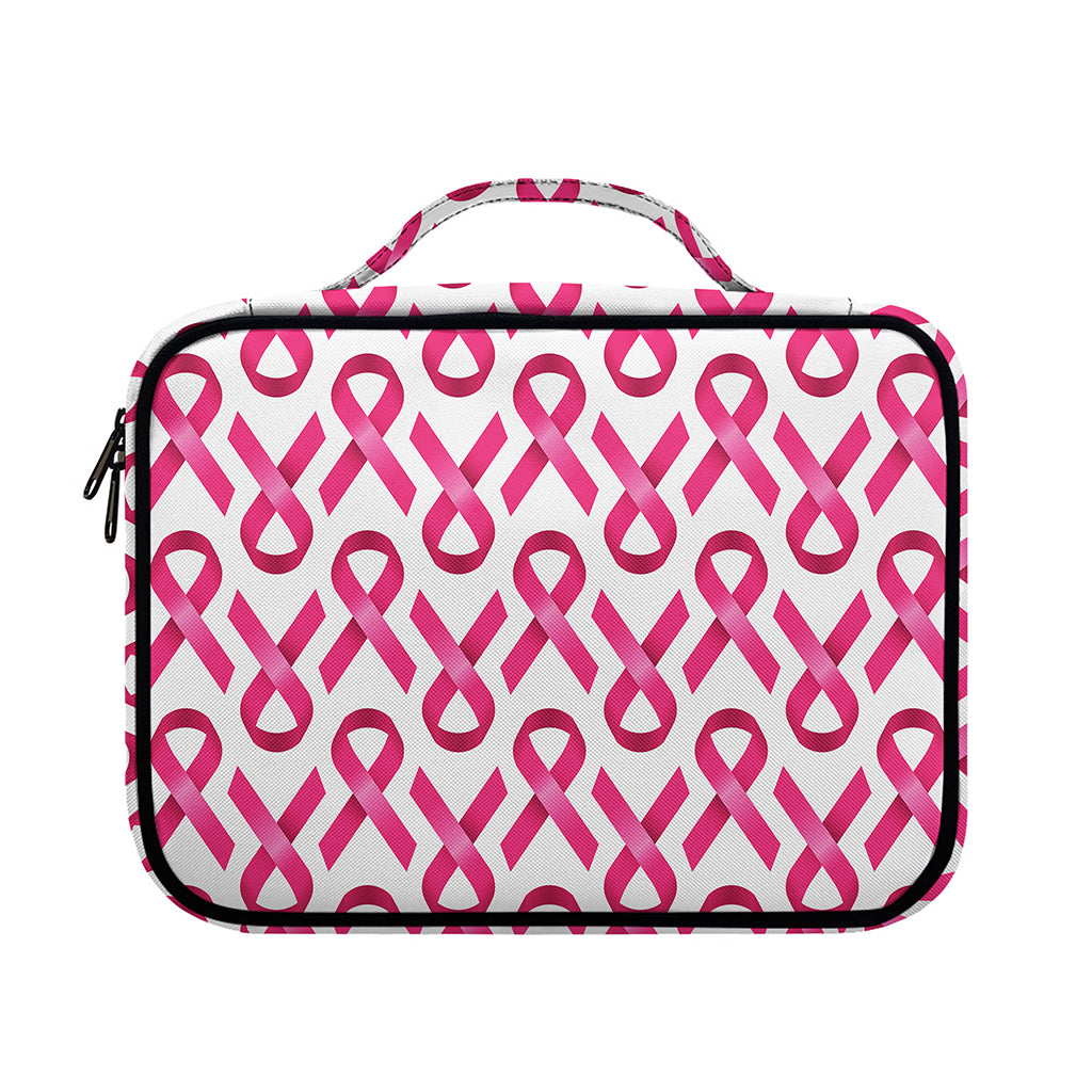 Pink And White Breast Cancer Print Briefcase Bible Bag