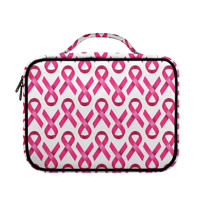 Pink And White Breast Cancer Print Briefcase Bible Bag