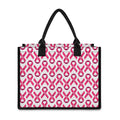 Pink And White Breast Cancer Print Canvas Tote Bag