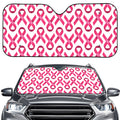 Pink And White Breast Cancer Print Car Windshield Sun Shade