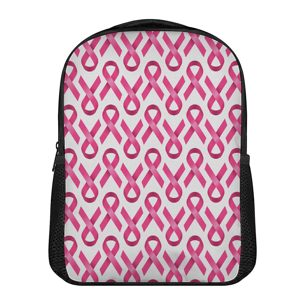 Pink And White Breast Cancer Print Casual Backpack