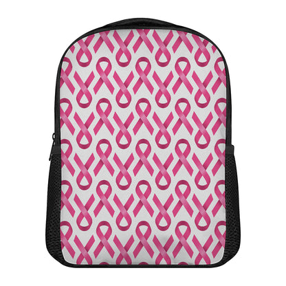 Pink And White Breast Cancer Print Casual Backpack