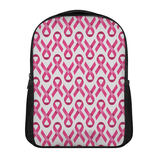 Pink And White Breast Cancer Print Casual Backpack