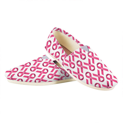 Pink And White Breast Cancer Print Casual Shoes