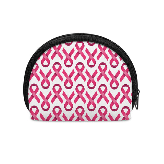 Pink And White Breast Cancer Print Coin Purse