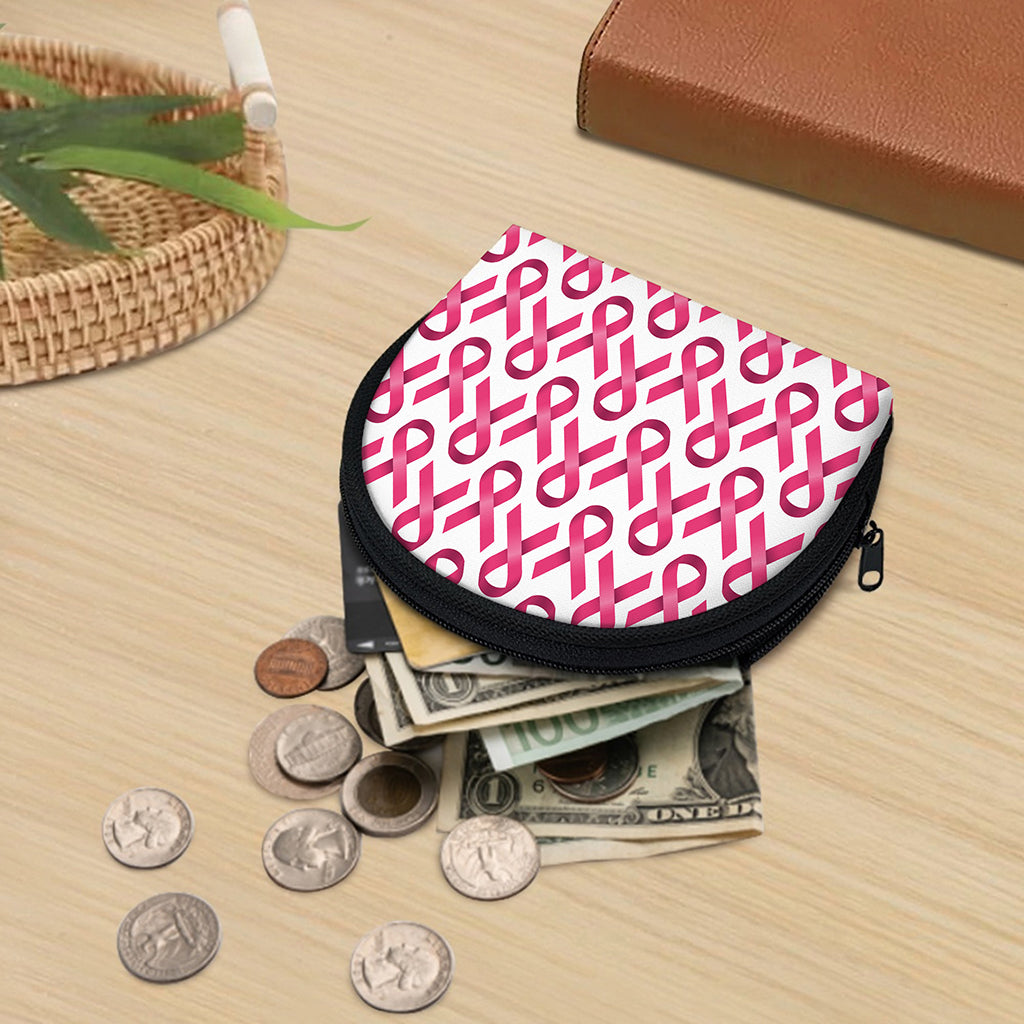 Pink And White Breast Cancer Print Coin Purse