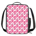 Pink And White Breast Cancer Print Crossbody Lunch Bag