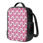Pink And White Breast Cancer Print Crossbody Lunch Bag