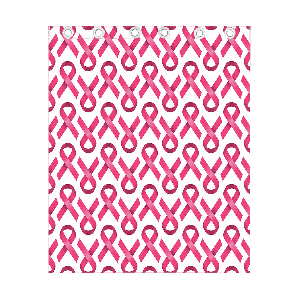 Pink And White Breast Cancer Print Curtain