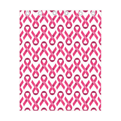 Pink And White Breast Cancer Print Curtain
