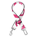 Pink And White Breast Cancer Print Dog Seat Belt