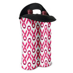 Pink And White Breast Cancer Print Double Neoprene Wine Tote