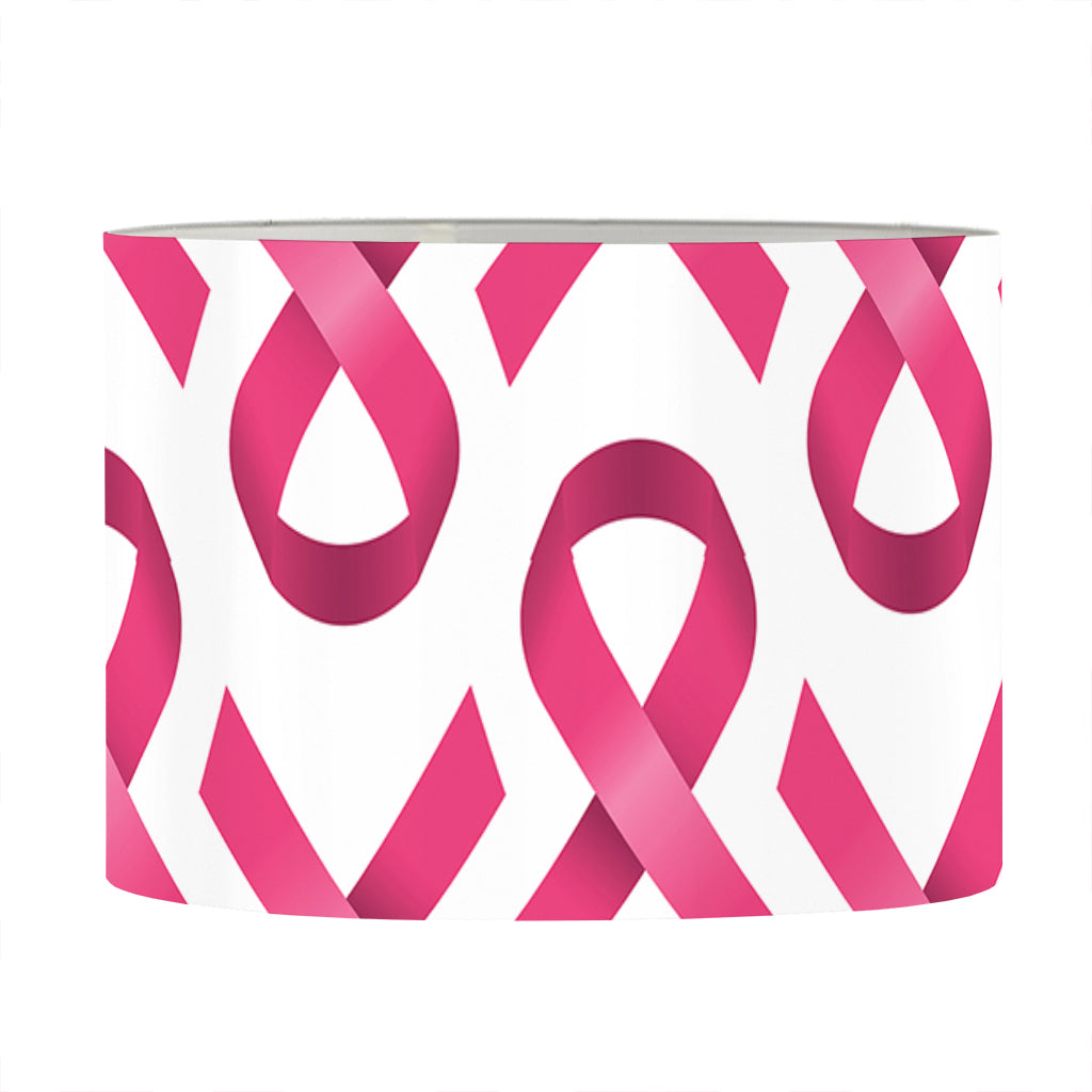 Pink And White Breast Cancer Print Drum Lamp Shade
