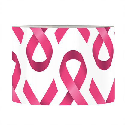Pink And White Breast Cancer Print Drum Lamp Shade