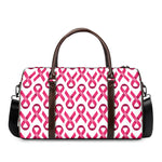 Pink And White Breast Cancer Print Duffle Bag