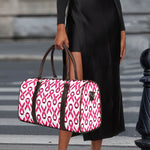 Pink And White Breast Cancer Print Duffle Bag
